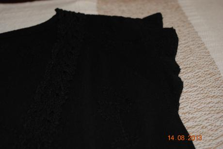 Čierny top s čipkou, 36
