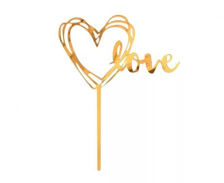 Tortový zápich srdce love,