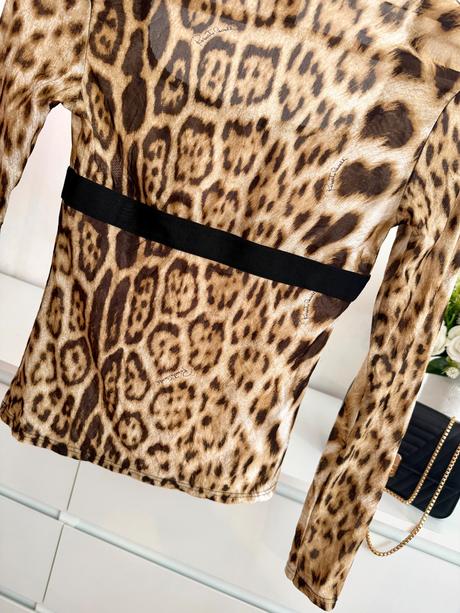 Luxusný roberto cavalli leopard top, s