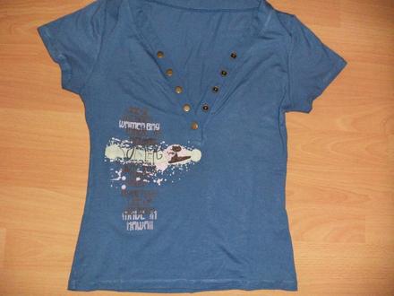 Modre tričko s kratkym rukavom, m