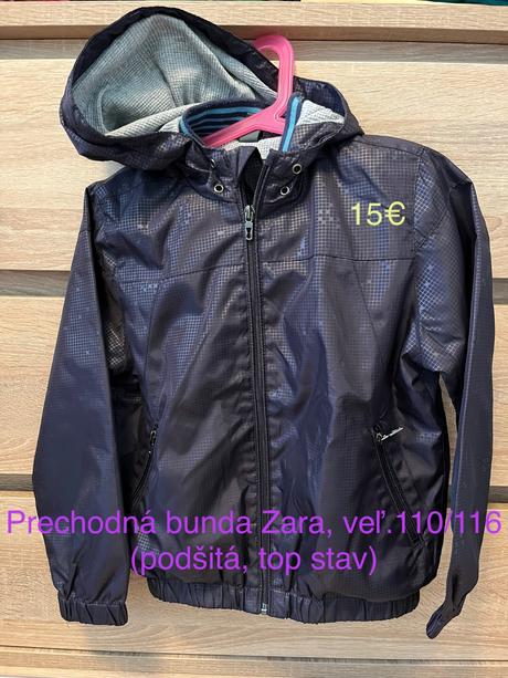 Bunda prechodná zara veľ. 118, čiapka h&m, zara,116
