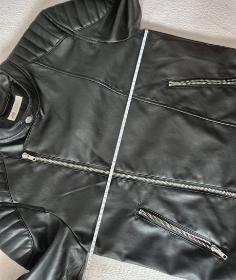 Čierna dámska motorkárska bunda, h&m,s