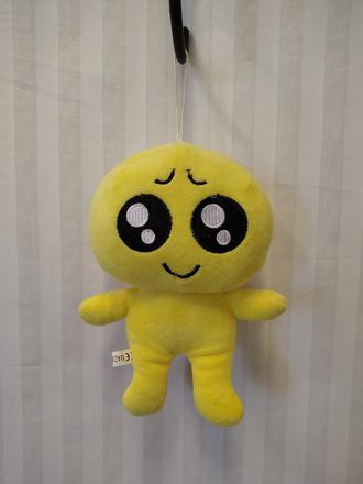 Plyšák žltý emoji s pútkom s veľkými očami, 20 cm,