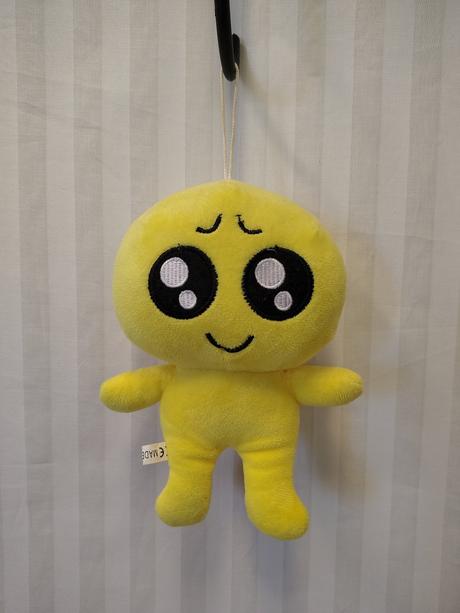 Plyšák žltý emoji s pútkom s veľkými očami, 20 cm,