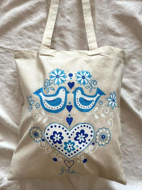 Plátené, ručne maľované tašky, 