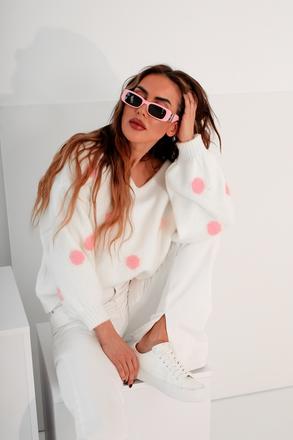 Dámsky pulover rosi biela, 