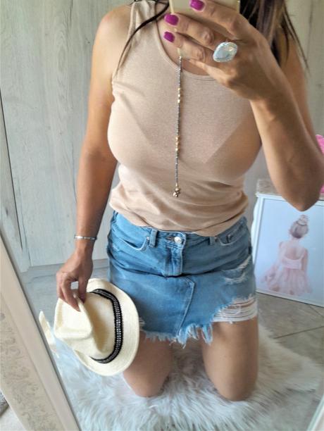 Telový top s lurexom-s/m, s