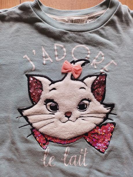 Mikina s mačičkou marie, h&m,104