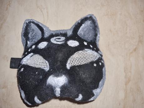 Čierna maska black cat therian mask, 
