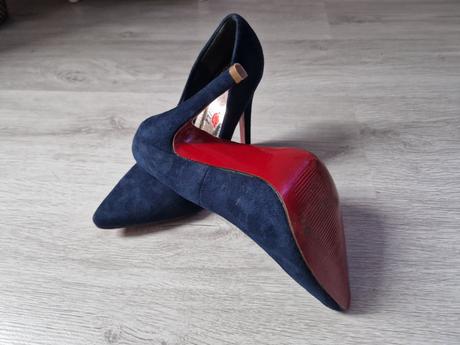 Semišové tmavomodré lodičky, 36