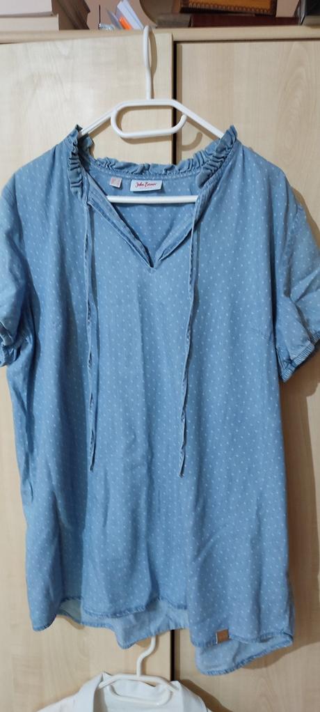 Riflová blúzka, bonprix,46