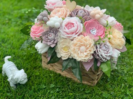 Mydlova kytica gratulačná kôš, 