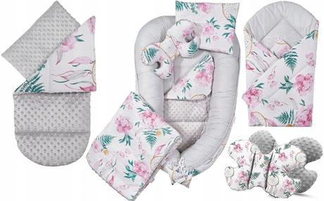 Hniezdo pre bábätko + zavinovačka - set 7v1, šírka (cm): 65,dĺžka (cm): 110