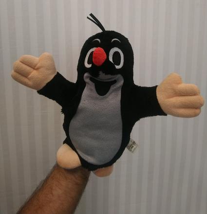 Plyšová maňuška na ruku krtek, mubrno, 28 cm,