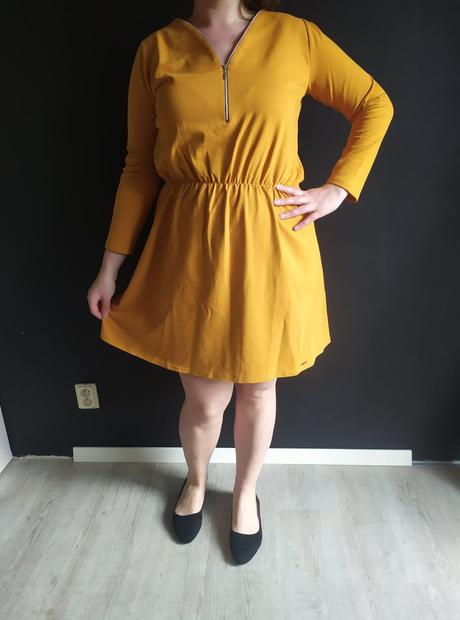 Dámske bavlnené šaty nancy horčicové veľ. m, xl, m / xl