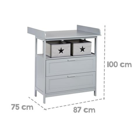 Roba hamburg 2 drawers & boxes taupe grey komoda, 