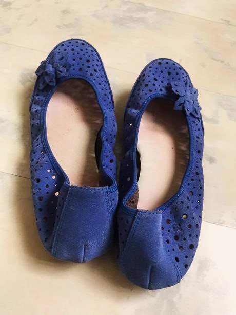 Kožené semišové balerínky, rieker,38