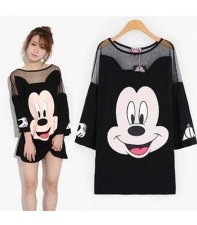 Predlzene tricko mickey, l / m