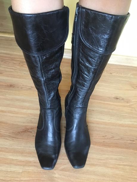 Dámske uteplené kožené čizmy, 38