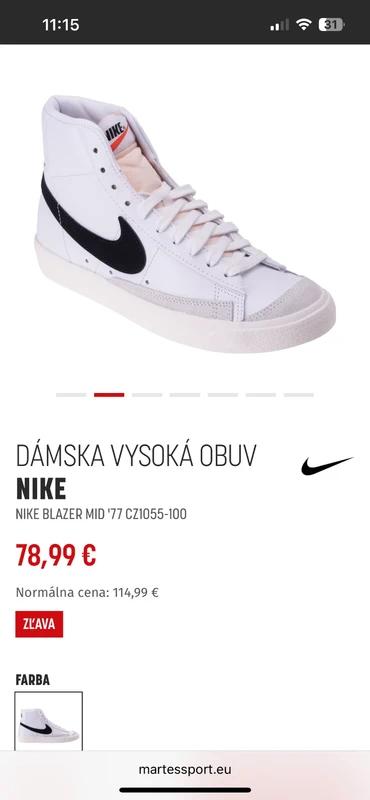 Tenisky nike blazzer pc 75 eur, nike,38