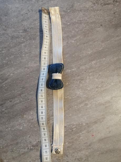 Džínsový sviatočný motýlik 2x4,5 cm,