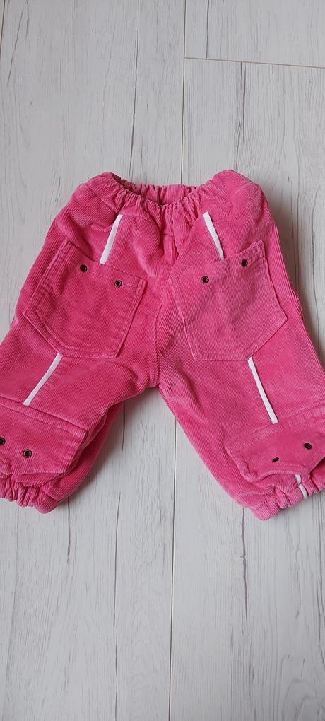 Zateplené menžestrové nohavice pre malú slečnu, 68