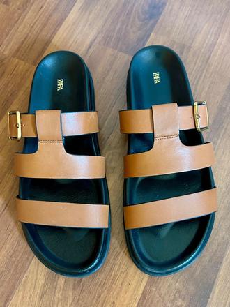 Kožené šlapky zn.zara č.40, zara,40