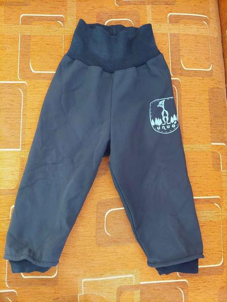 Unuo cierne softshellove nohavice s fleecom 86/92, unuo,86