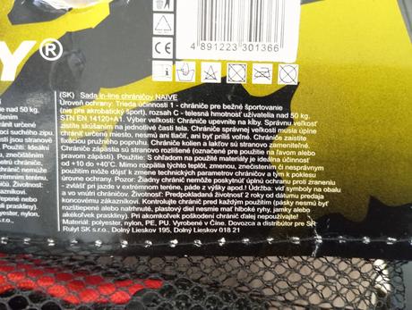 Detské in-line chrániče veľkosť s, s