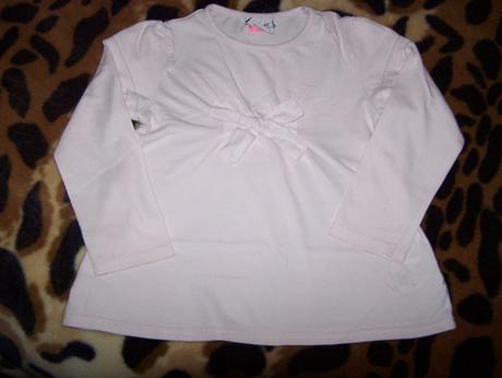 Sv. ružová blúzočka s dvoj efekt. rukávom a mašľou, next,98