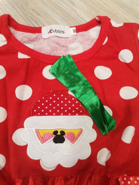 Dievčenské červene vianočné šaty, 92