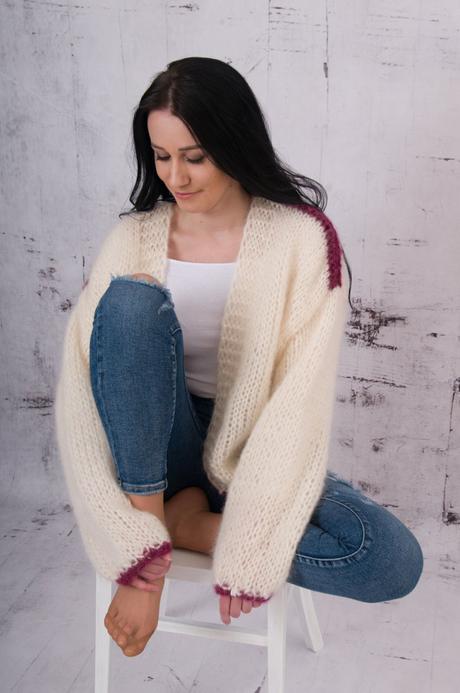 Mohérový dlhý cardigán, mohér, hodváb, 