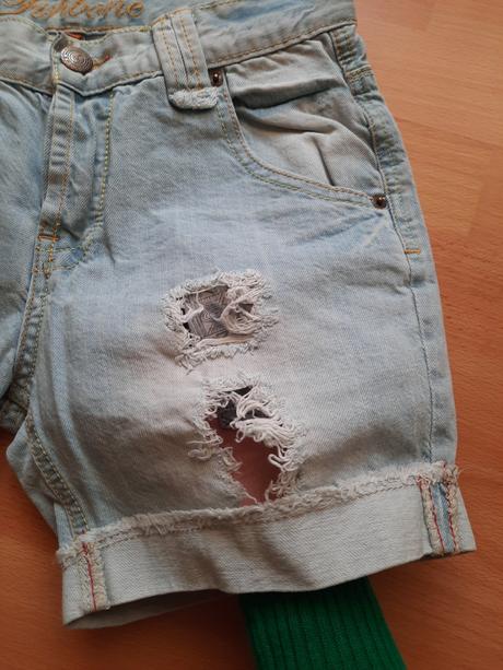 Dámske rifľové šortky, fishbone,xs