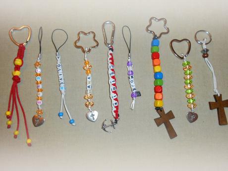 Ružence v tvare príveskov, prívesky na zipsy, kľúč, 