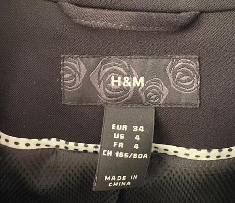 Čierny kostým h&m 34, h&m,34