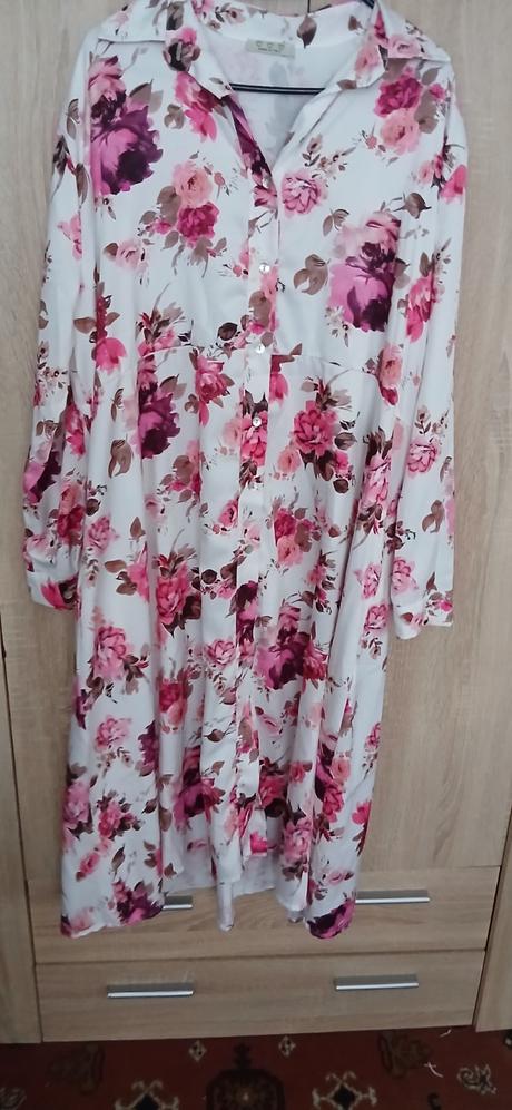 Damske dlhe saty s dlhym rukavom kvetinove xxxl, xxxl