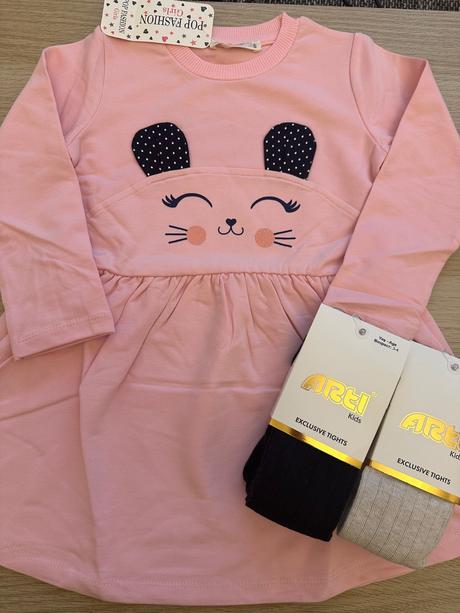 Šaty myška ružové, 98 / 104 / 110