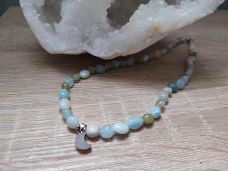 Krásny náhrdelník/choker - morganit,