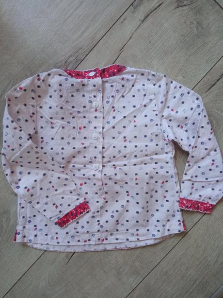 Dievčenská biela kvetovaná košeľa, 110