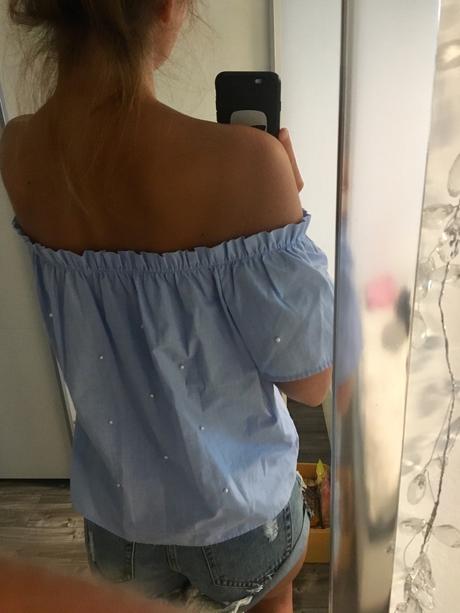 Perličkový top, stradivarius,s