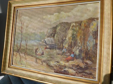 Kočovníci-olej na plátne 1952, 38 x 48 cm 2 kusy, 