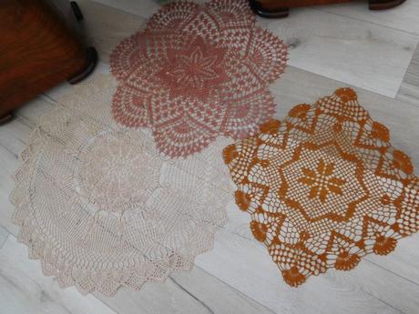 Háčkované hnedá + krémová, 