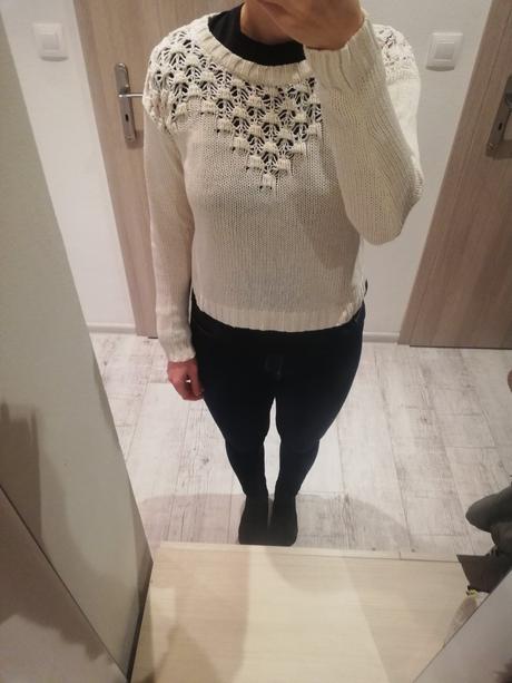 Biely kratší sveter f&f, f&f,m