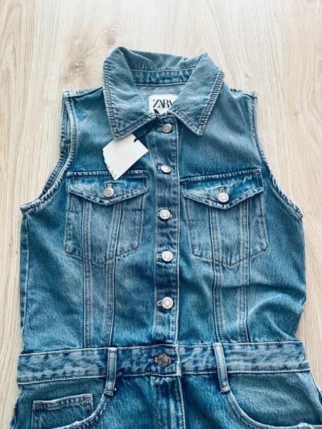 Štýlový džínsový overal značky zara, pc 42 eur, zara,m / s