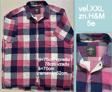 Pánska košeĺa s krátkym rukávom, veĺ.xxl, zn.h&m, h&m,xxl