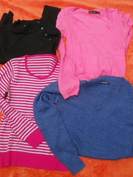 4 pulovriky s dlhým rukávom, s