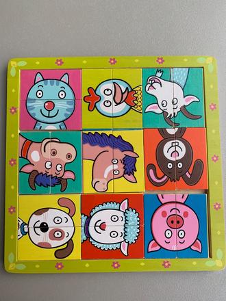 Bino drevené puzzle delené hlavičky od 1,5 roku,