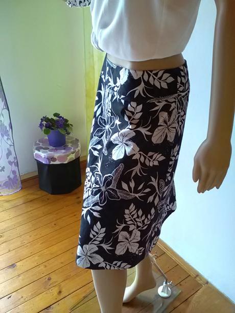 Čiernobiely set - sukňa, blúzka, šatka, h&m,m