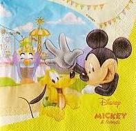 Servítka mickey a pluto v lunaparku 4ks (s348), 