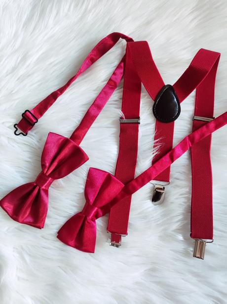 Elegantné saténové motýliky dospelý a dieťa,